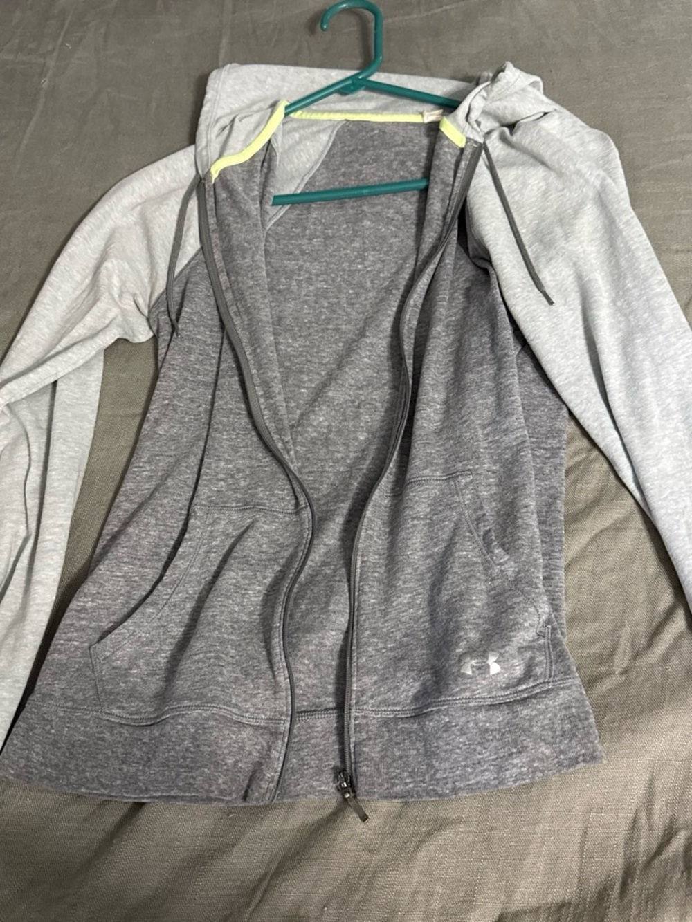 Under Armour Women's Two-Tone Gray Full-Zip Hoodie with Light Accents